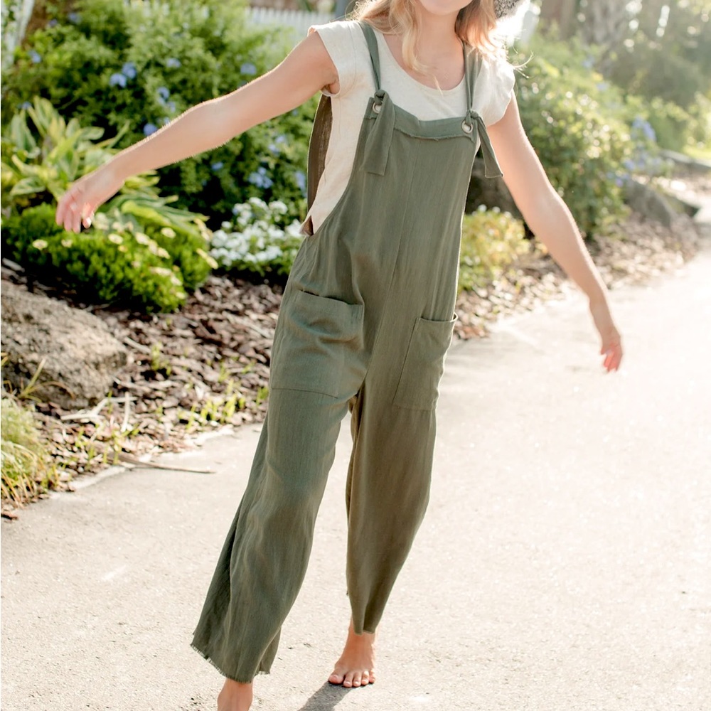 Natural Life Carly Wide-Leg Jumpsuit - Olive